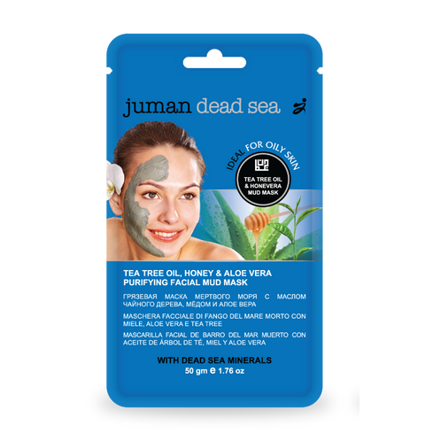 Juman Tea Tree Oil, Honey & Aloe Vera Purifying Facial Mud Mask 50g