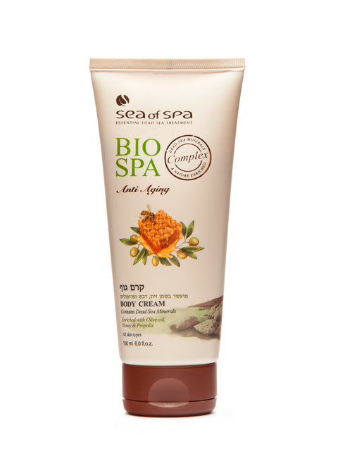 Bio Spa Olive Oil, Honey & Propolis Body Cream – Dead Sea hydrating moisturiser for radiant, smooth skin. Buy in Australia at Jericho Cosmetics