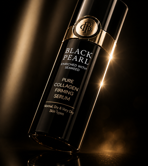 Luxury Black Pearl collagen skincare set designed to hydrate, smooth and rejuvenate mature skin