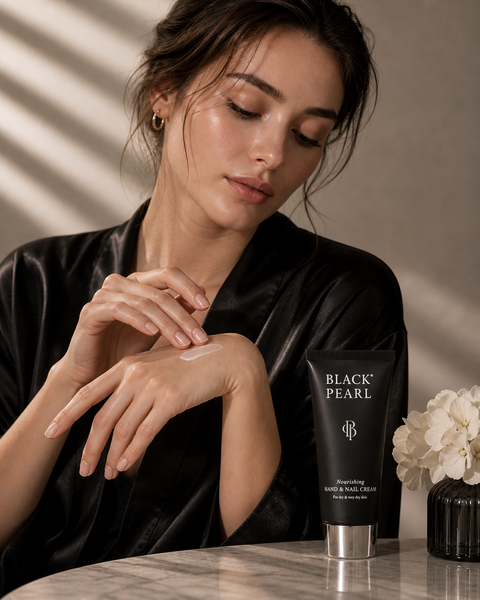 Luxury nourishing hand cream with pearl powder and seaweed for soft hydrated hands