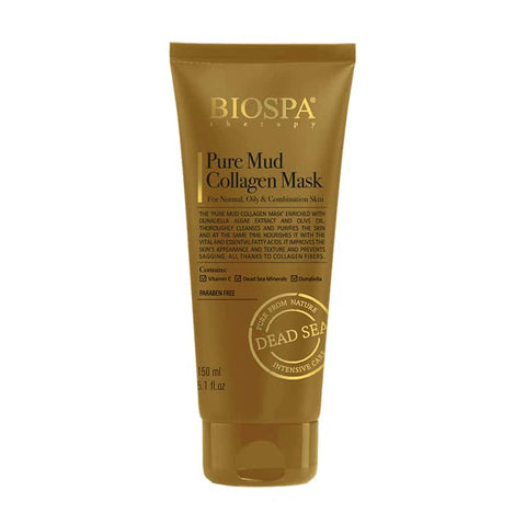 Bio Spa Black Mud Collagen Facial Mask – Dead Sea detoxifying and firming face mask with collagen & algae. Buy in Australia at jerichoskincare.com.au 