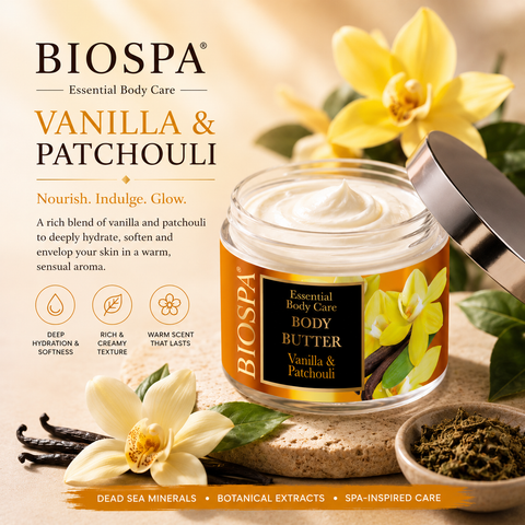 Bio Spa Vanilla and Patchouli body moisturiser for silky smooth radiant skin. Shop in Australia  NZ
