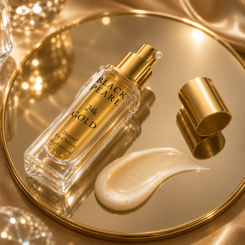 Black Pearl 24K Gold Divine Face Serum 25ml luxury anti-ageing serum with Dead Sea minerals and resveratrol. Buy in Australia and NZ
