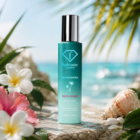 Pretty Paradise Body Mist by FashionTV Cosmetics with vibrant citrus notes and a radiant feminine fragrance