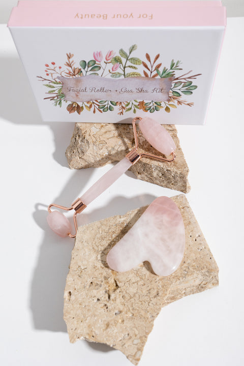 Rose Quartz Facial Massage Set