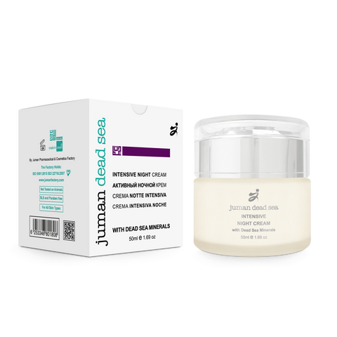 Juman Dead Sea Intensive Night Cream with Dead Sea minerals for overnight hydration and skin renewal
