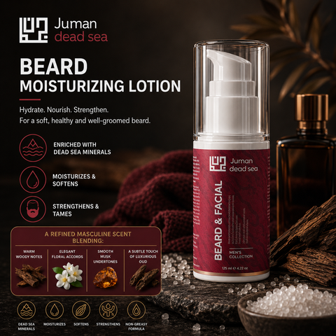 Jericho Juman Beard and Mustache Moisturizing Lotion with Dead Sea minerals and hyaluronic acid for beard care. Buy in Australia & NZ