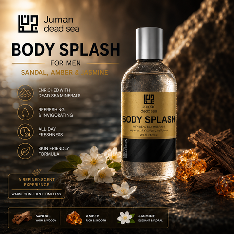 Fragrance for men - Juman Dead Sea Body Splash for Men with Sandal, Amber & Jasmine scent
