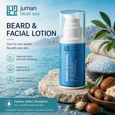 Juman beard conditioning lotion helping soften facial hair and improve beard fullness. Buy in Australia at Jericho Skincare
