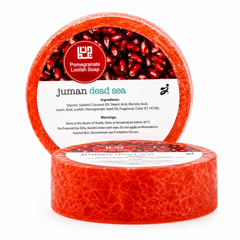 Juman Pomegranate Loofah Soap with Dead Sea Minerals 100g Buy in Australia