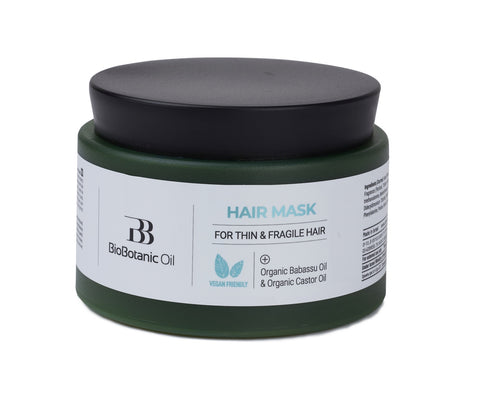 Bio Botanic Oil Hair Mask for Thin & Fragile Hair with Organic Babassu & Castor Oils 250ml