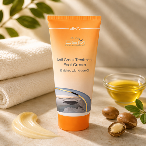 DSM anti crack foot cream helping soften rough heels and deeply hydrate skin. Buy in Australia at Jericho Skincare