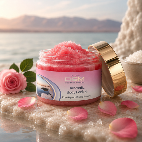 Mon Platin DSM Aromatic Dead Sea Salt Body Peeling Roses & Rose Hip Flowers. Buy In Australia & NZ at Jericho