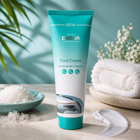 Dead Sea foot cream enriched with Vitamins E, A and B5 for intensive hydration. Spa Quality. Buy In Australia