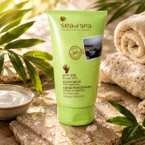 Dead Sea magnesium hand cream with Shea Butter Coconut Oil and Macadamia Oil. Jericho Skincare buy in Australia & NZ 
