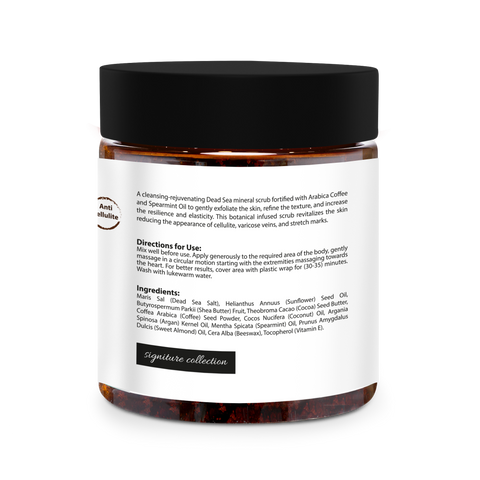 Juman Coffee Peppermint Dead Sea Salt Body Scrub 300g