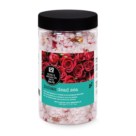 Juman Dead Sea Salt Bath Crystals with Rose & Argan Oil 360g