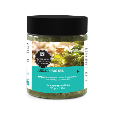 Juman Tea Tree, Argan & Shea Body & Foot Scrub with Dead Sea Minerals 325g