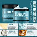 Best hair care in Australia by Beautylux - Curly hair mask by Talia and Beautylux. Best hair mask to achieve naturally defined curls. Natural and vegan hair hydrating and conditioning mask. Haircare rich with Keratin, B-Vitamins, Biotin, Argan and Coconut oils to restore shine and elasticity.