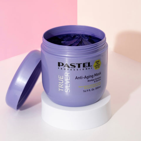 Pastel Professional True Silver Purple Mask for blond & grey hair | Brass removing hair mask