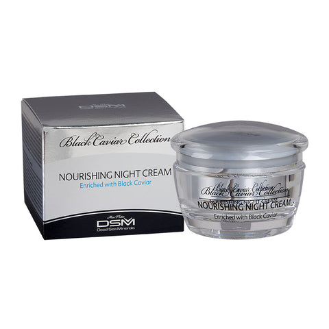 Nourishing anti-ageing night cream enriched with black caviar extract and dead sea minerals