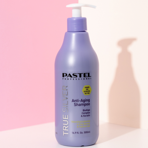 Pastel Professional True Silver Shampoo for Blond & Grey Hair | Professional purple shampoo to treat brassy hair